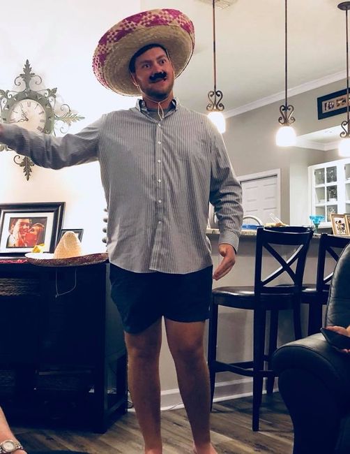 FH wearing the props that were set out!