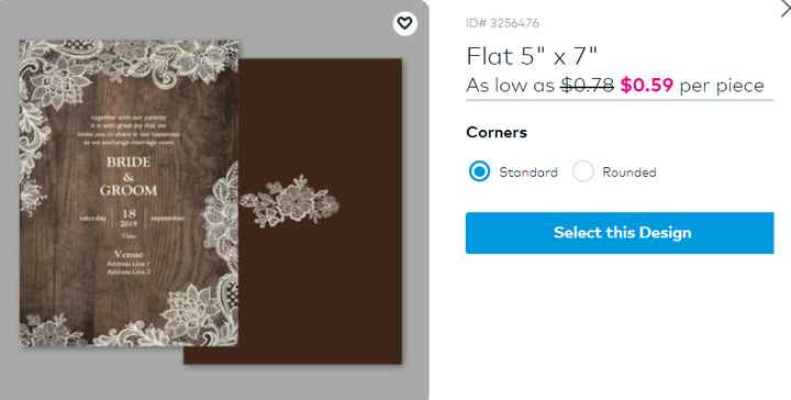 Vistaprint invite example..