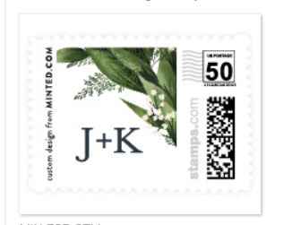 custom stamps from Minted to add some greenery