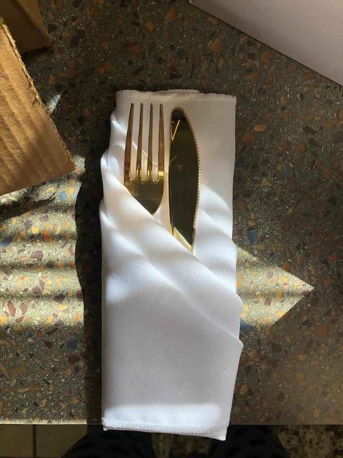 folded napkin...don't mind my countertops