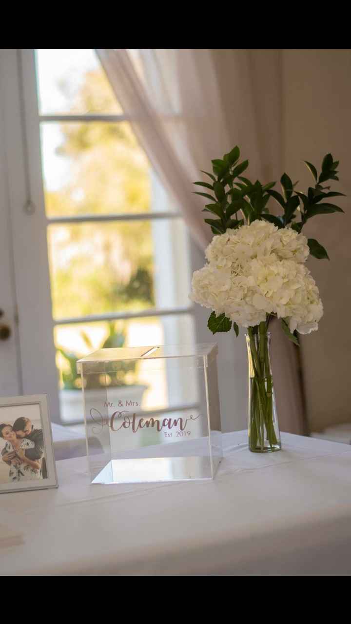 left over hydrangeas placed around venue