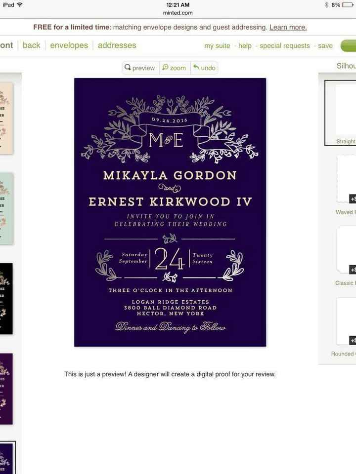 I'm over thinking again...invitations to match the wedding?