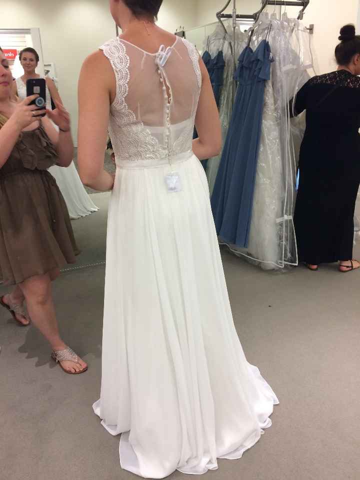 fell in love with the back but won't have the weird bra on wedding day!