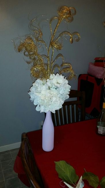 Wine bottles as centerpieces