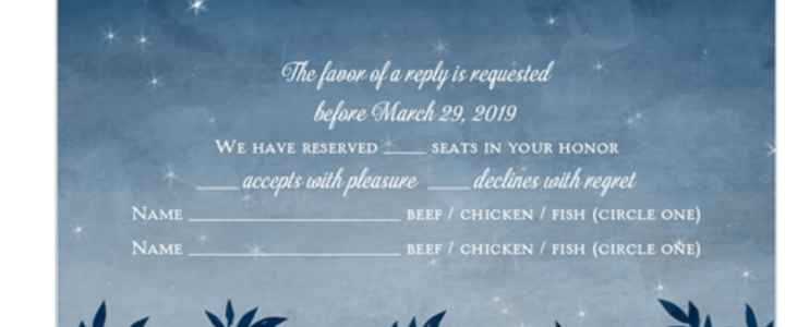 Wedding Rsvp- Guest Meal Option - 1