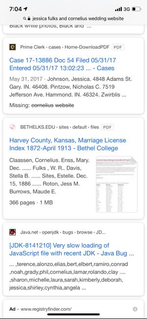 My wedding wire website is showing up in a google search. - 1