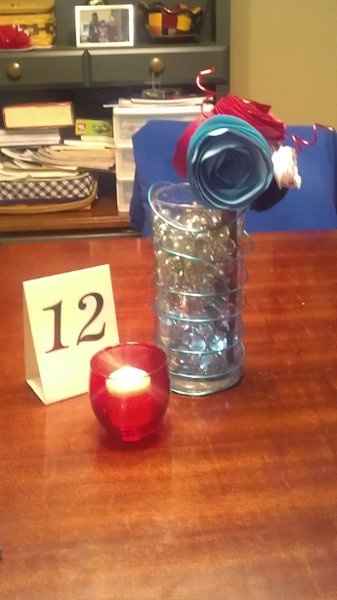 Updated Centerpieces with paper roses, Pics included