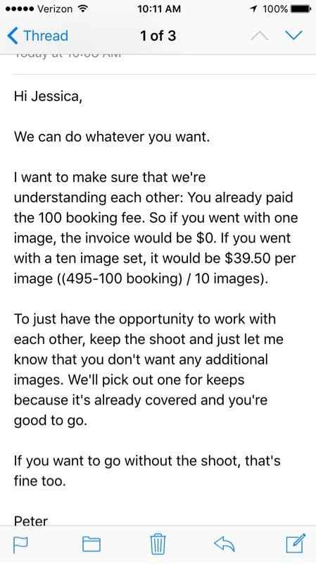 Was I wrong? Photographer question