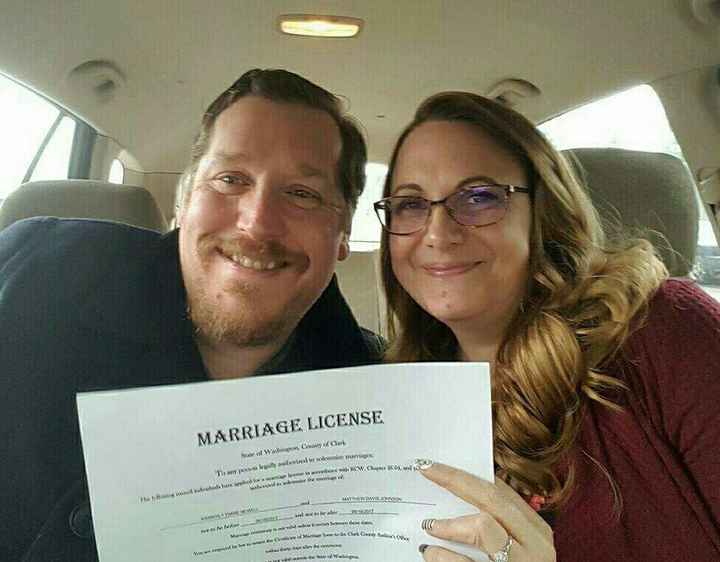 We're officially licensed to be married!