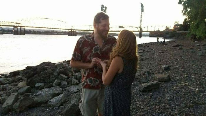 Post a photo of your fiance proposing!