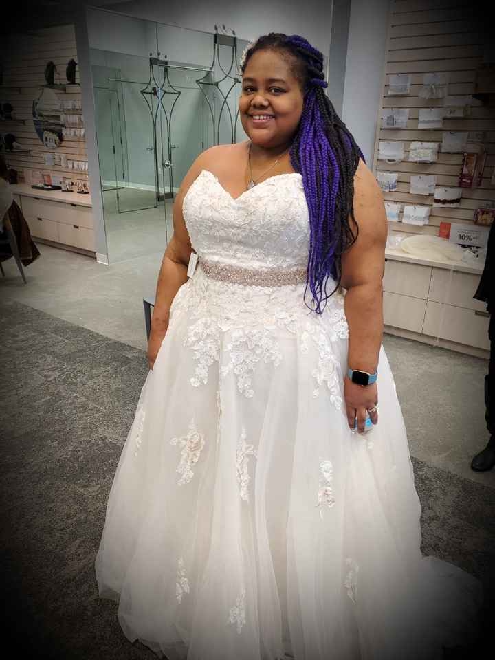 How many dresses did you try on before you found the one? - 1