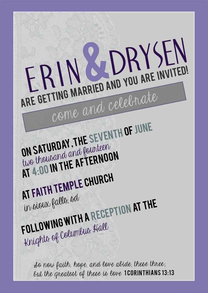 Opinions needed for Invites!!