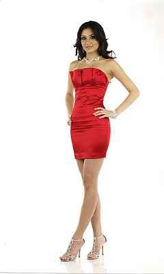 Switching to a red dress...