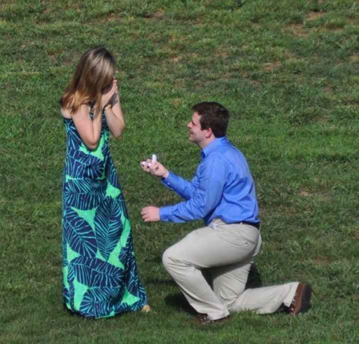 Post a photo of your fiance proposing!