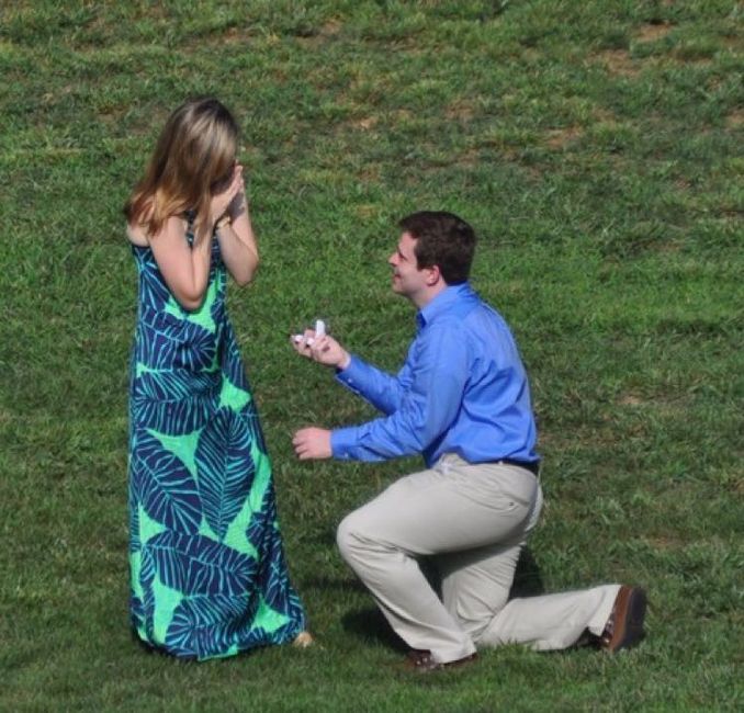 Post a photo of your fiance proposing!
