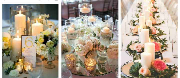 Candle and Flowers Centerpieces
