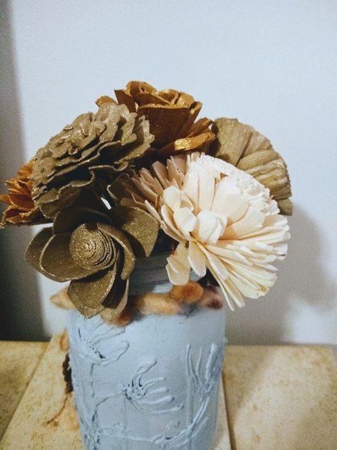 My first attempt at making Sola wood flower centerpieces! 2