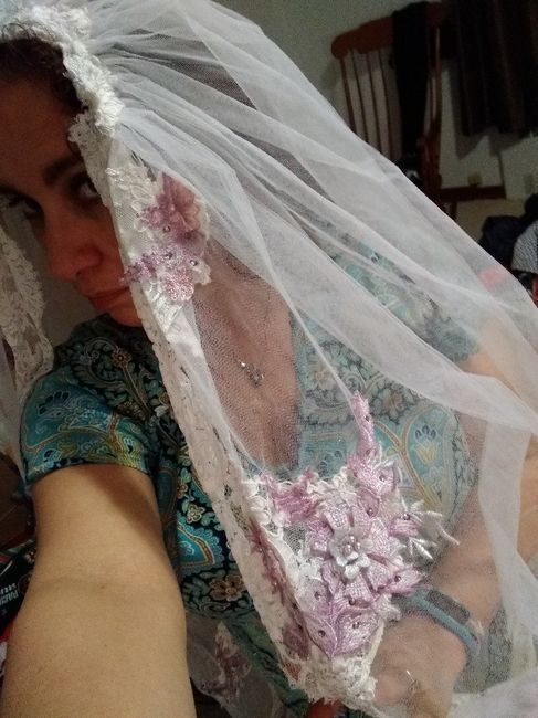 Finished reimagining my mom's wedding veil! 2