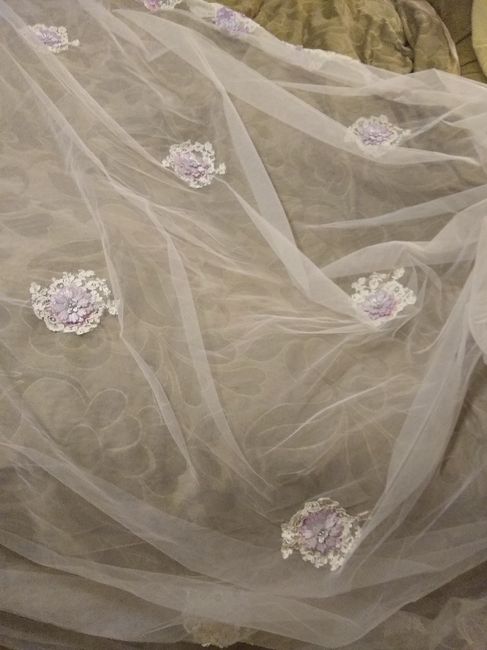 Finished reimagining my mom's wedding veil! 3
