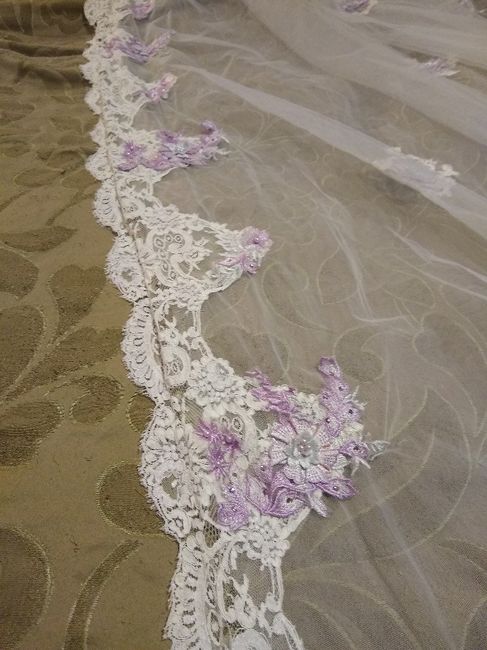 Finished reimagining my mom's wedding veil! 4