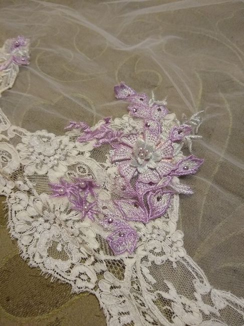 Finished reimagining my mom's wedding veil! 5