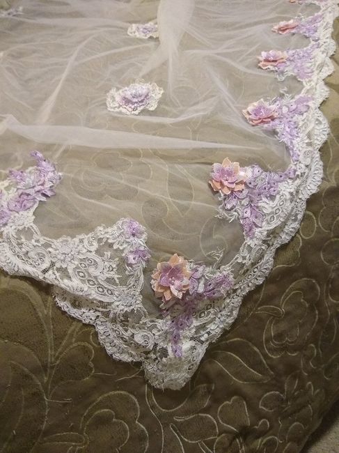 Finished reimagining my mom's wedding veil! 6