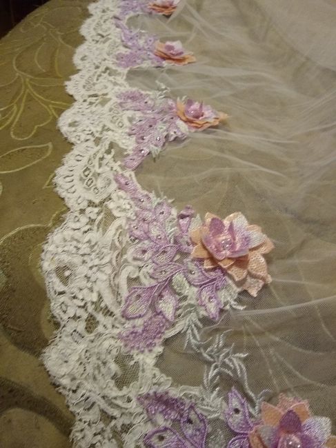 Finished reimagining my mom's wedding veil! 7