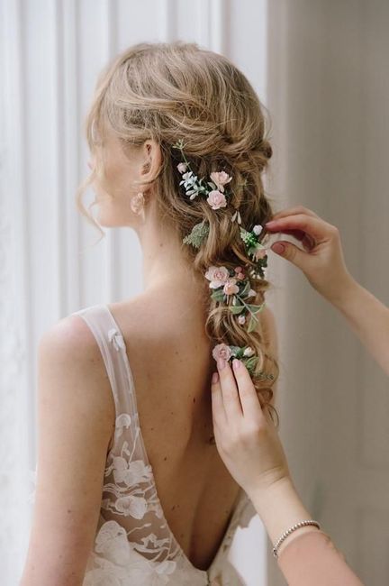 Pink Wedding Gown--headpiece help! 11