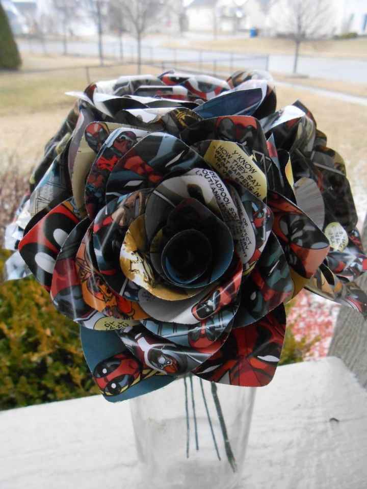 Comic book paper flowers