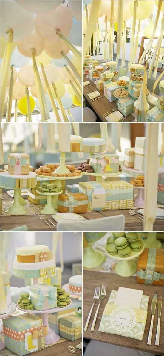 mint green light blue and pale yellow