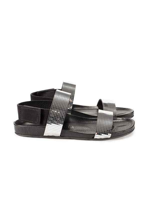 Pedro Garcia metallic mirror sandals