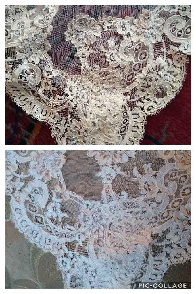 The start of my upcycling of my mom's veil! - 1