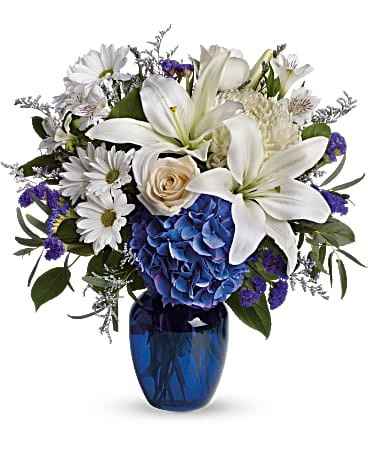 beautiful in blue bouquet