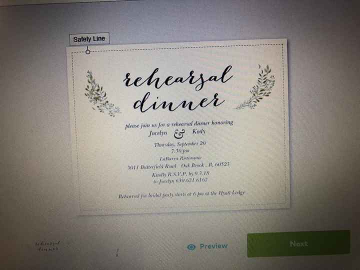 Rehearsal dinner invites - 1