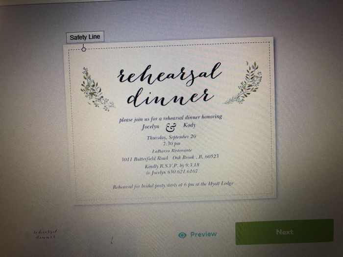 Rehearsal dinner invites - 1