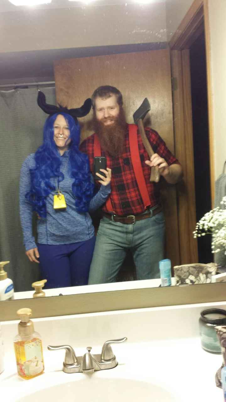 Happy Halloween post a pic of you and your fiancé in costumes