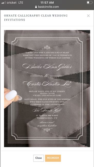 Ceremony Insert Card or same invitation, different wording? 2