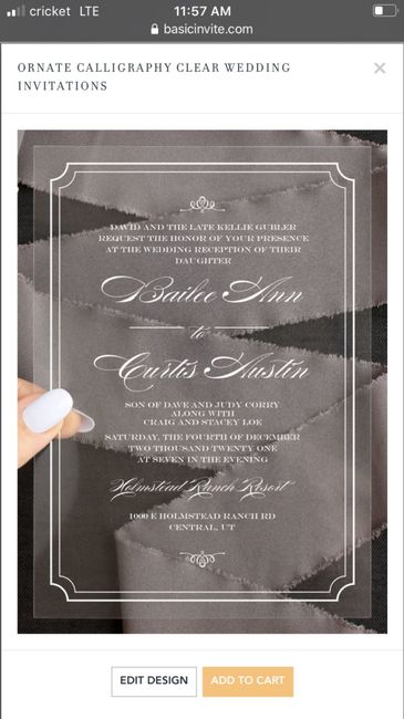 Ceremony Insert Card or same invitation, different wording? 3