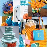 Peach and blue wedding colors