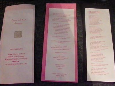 Wedding Programs -vent - Edited -  Finished with pics!!