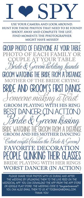 Wedding I spy