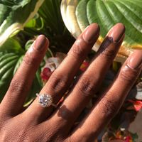 Round Halo (thin pave) engagement rings with bands! - 1