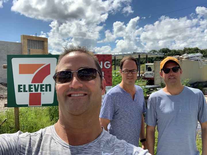 My dad and 2 uncles thought it would be funny to take a selfie in front of 711.