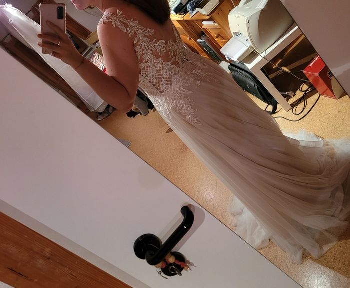 Need advise: Removing the train completely from an a-line wedding dress? 4