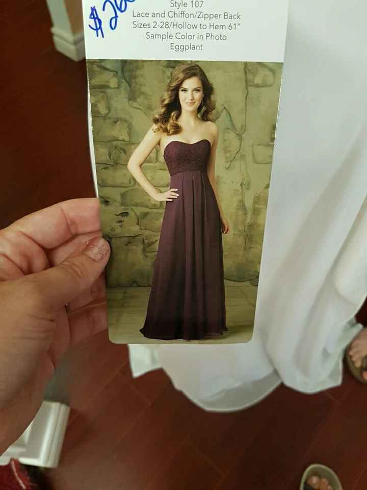 Bridesmaid dresses ordered.