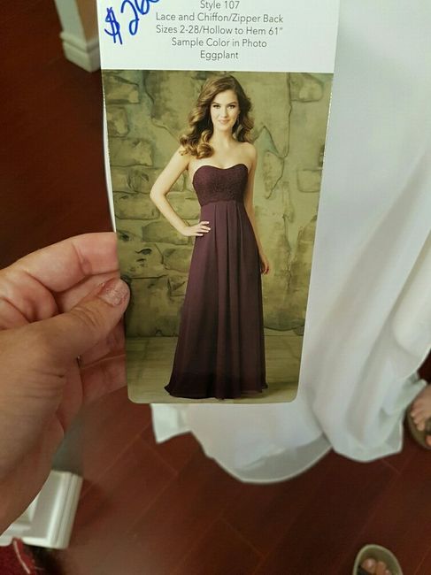Bridesmaid dresses ordered.