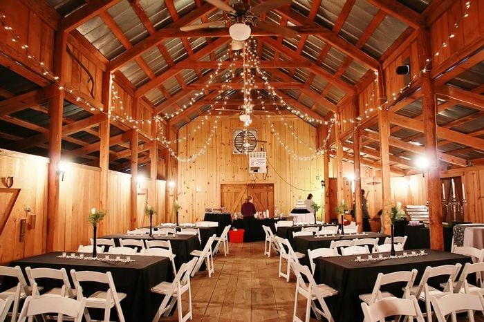 colors church ceremony and barn reception