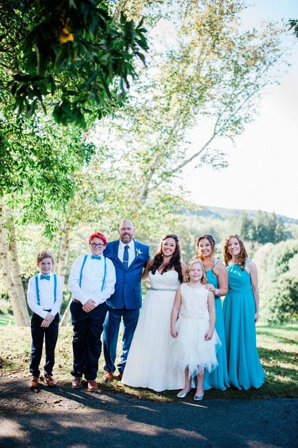 DH's sons were his groomsmen and his daughter was our flower girl