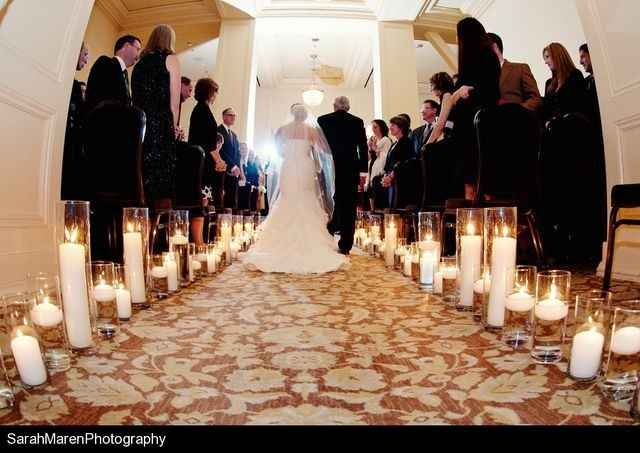 I need help thinking of flower-less aisle decorations!