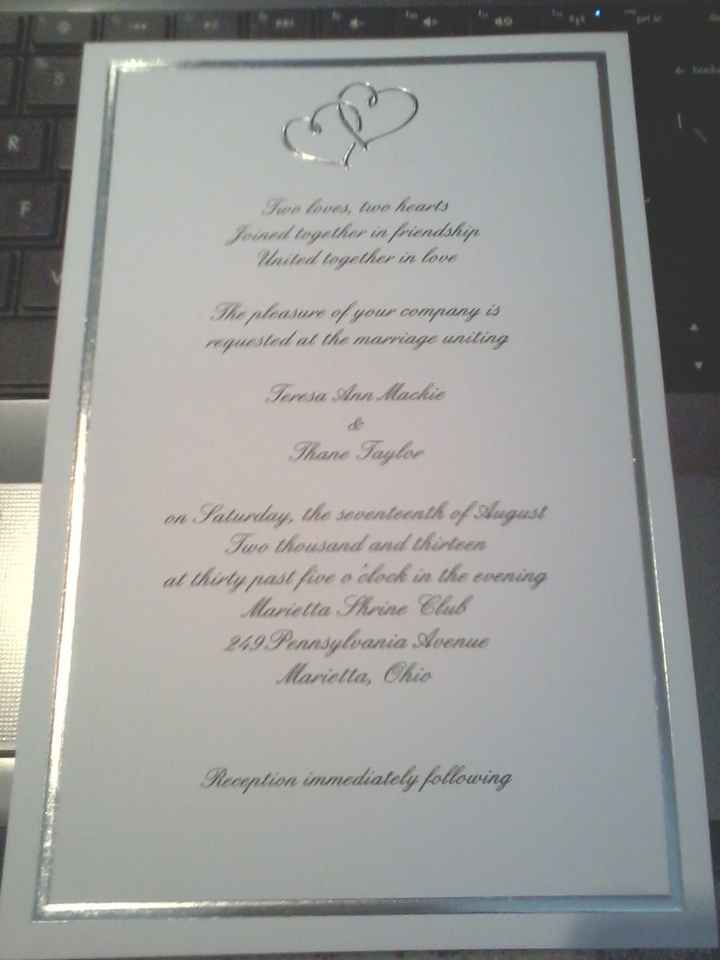 Invitations - need proof readers please  (pic)